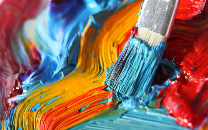 Brightly colored paint strokes