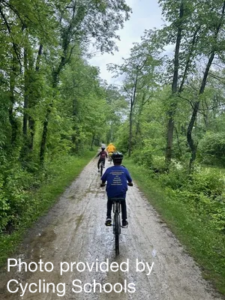 Students bike on the towpath in the Cuyahoga Valley National Park